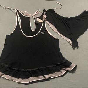 Black and Pink Tank Top with Matching Bottoms